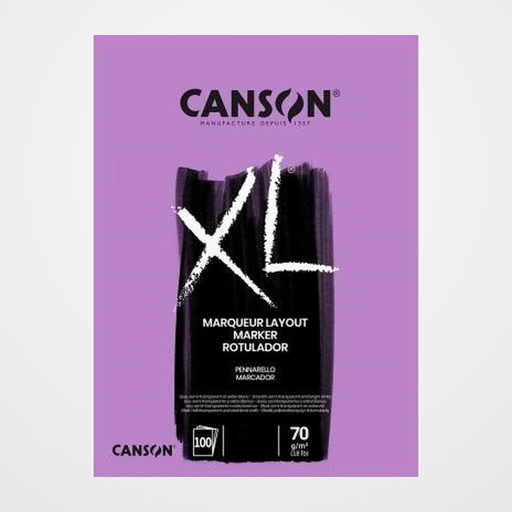 BLOC DE DIBUJO CANSON XL MARKER ENCOLADO EXTRA LISO A3 70g 100h