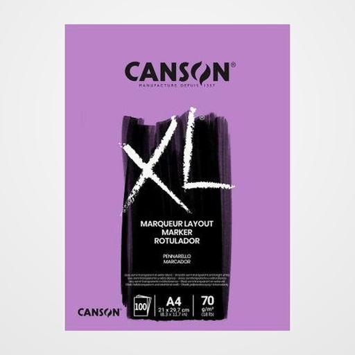 BLOC DE DIBUJO CANSON XL MARKER ENCOLADO EXTRA LISO A4 70g 100h