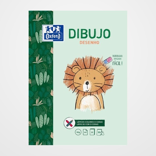 BLOC DE DIBUJO OXFORD KIDS ENCOLADO LISO A4 90g 20h
