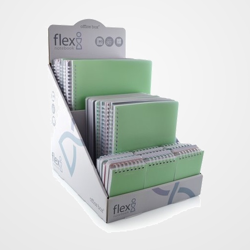 BLOC DE NOTAS OFFICE BOX FLEXI EXPOSITOR de 35 (10x 80105, 10x 80405, 15x 81205)