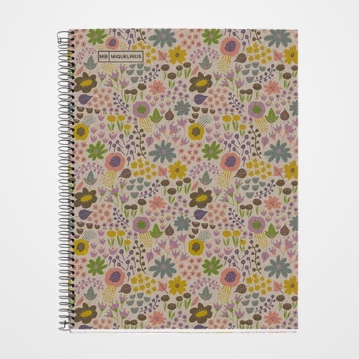 BLOC MIQUELRIUS ECO DESIGN NOTEBOOK 1 micro.tapa DURA A4 80h 80g CUADRIC.5x5 ECOFLOWERS