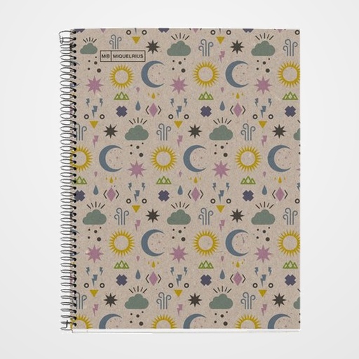 BLOC MIQUELRIUS ECO DESIGN NOTEBOOK 1 micro.tapa DURA A4 80h 80g CUADRIC.5x5 ECOMYSTIC
