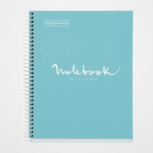 BLOC MIQUELRIUS EMOTIONS NOTEBOOK 1 micro.tapa EXTRA A5 80h 90g CUADRIC.5x5 AZUL CIELO