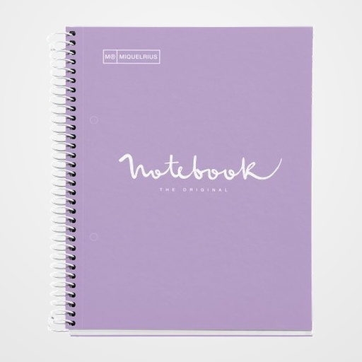 BLOC MIQUELRIUS EMOTIONS NOTEBOOK 1 micro.tapa EXTRA A5 80h 90g CUADRIC.5x5 LAVANDA