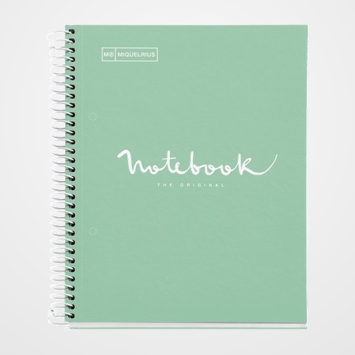 BLOC MIQUELRIUS EMOTIONS NOTEBOOK 1 micro.tapa EXTRA A5 80h 90g CUADRIC.5x5 MENTA
