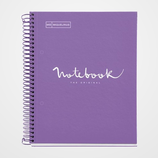 BLOC MIQUELRIUS EMOTIONS NOTEBOOK 1 micro.tapa EXTRA A5 80h 90g CUADRIC.5x5 PURPURA