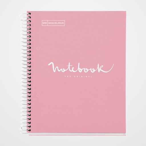 BLOC MIQUELRIUS EMOTIONS NOTEBOOK 1 micro.tapa EXTRA A5 80h 90g CUADRIC.5x5 ROSA
