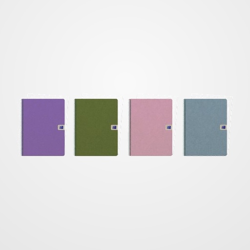BLOC OXFORD NATURE EU.BOOK 1 micro.tapa DURA A4+ 80h CUADRIC.5x5 90g COL.SUR.(4)