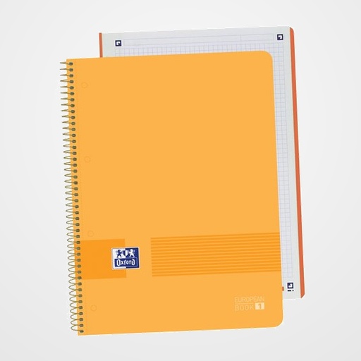 BLOC OXFORD SCHOOL EU.BOOK 1 LIVE&GO micro.tapa PP A4+ 80h CUADRIC.5x5 90g MELOCOTON