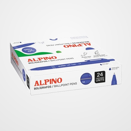 BOLIGRAFO ALPINO SOFT TOUCH UNICOLOR 1mm  CAJA de 24