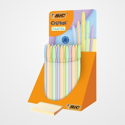 BOLIGRAFO BIC CRISTAL PASTEL EXPOSITOR DE 40