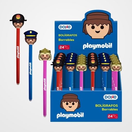 BOLIGRAFO BORRABLE DOHE PLAYMOBIL SURTIDO EXPOSITOR DE 24 (3 mod.)