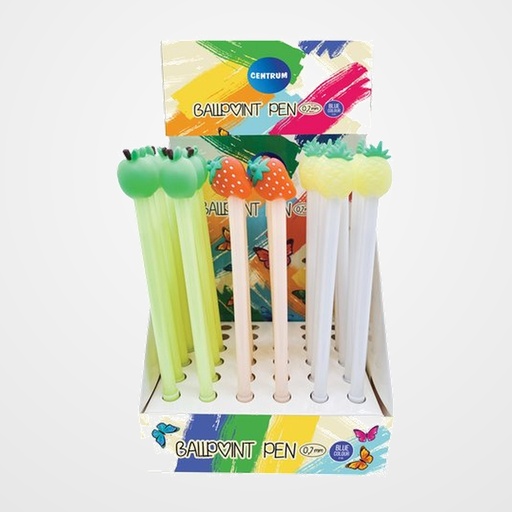 BOLIGRAFO CENTRUM FANCY FRUITS EXPOSITOR DE 36 (tinta azul)
