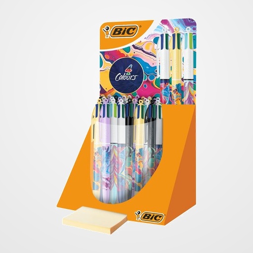 BOLIGRAFO de 4 COLORES BIC DECORADO EXPOSITOR de 30