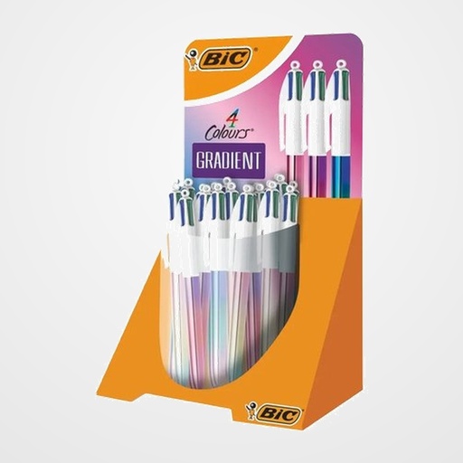 BOLIGRAFO de 4 COLORES BIC GRADIENT EXPOSITOR de 30