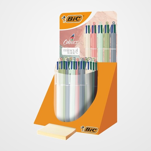 BOLIGRAFO de 4 COLORES BIC MINERAL EXPOSITOR de 30