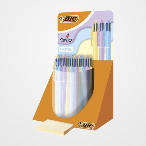 BOLIGRAFO de 4 COLORES BIC PASTEL EXPOSITOR de 30