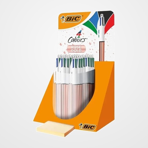 BOLIGRAFO de 4 COLORES BIC ROSE GOLD EXPOSITOR de 20