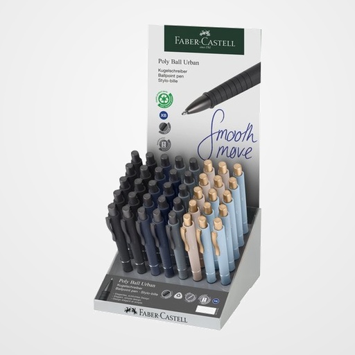 BOLIGRAFO FABER CASTELL GRIP POLY BALL XB SURTIDO EXPOSITOR de 40