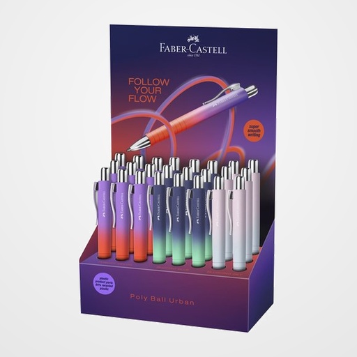 BOLIGRAFO FABER-CASTELL POLY BALL URBAN FLOW SURTIDO EXPOSITOR de 24
