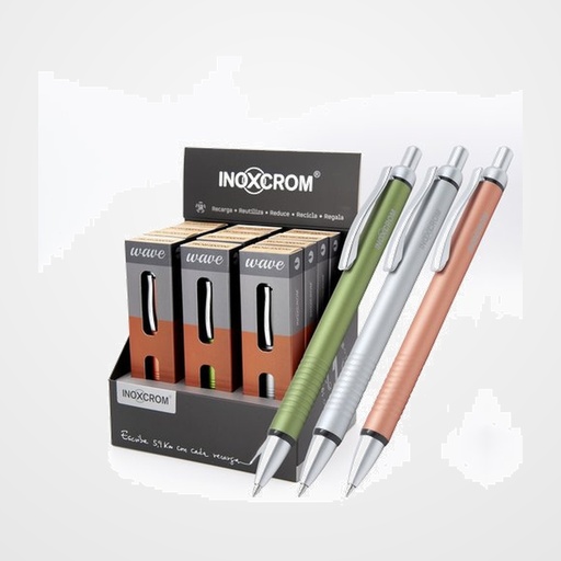 BOLIGRAFO INOXCROM WAVE EXPOSITOR DE 12