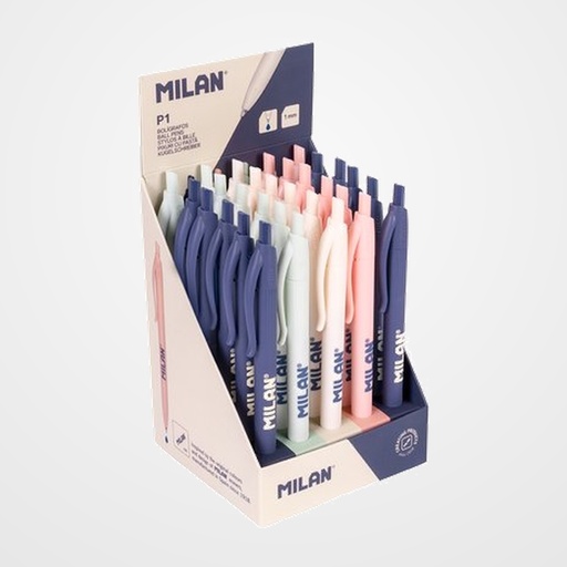 BOLIGRAFO MILAN RETRACTIL P1 430 since 1918 TINTA AZUL EXPOSITOR de 30