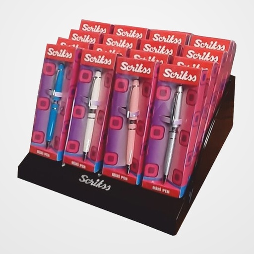 BOLIGRAFO SCRIKSS MINI SURTIDO EXPOSITOR de 20 (5 colores)