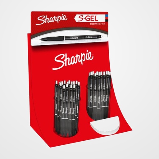 BOLIGRAFO SHARPIE GEL 0.7 mm SURTIDO EXPOSITOR DE 72 (36x azul, 24x negro y 12x rojo)
