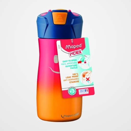 BOTELLA MAPED CONCEPT KIDS 430 ml ACERO INOXIDABLE ROSA