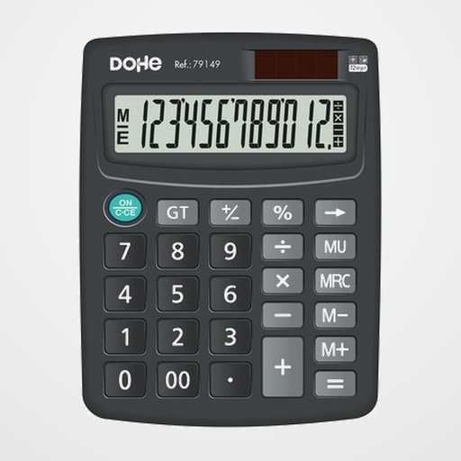 CALCULADORA SOBREMESA DOHE MEDIANA 12 DIGITOS NEGRO