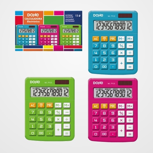 CALCULADORA SOBREMESA DOHE 12 DIGITOS EXPOSITOR de 12 (3 col.)