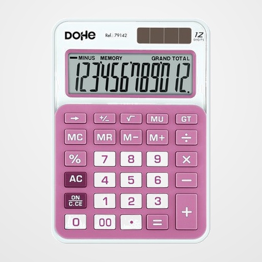 CALCULADORA SOBREMESA DOHE 12 DIGITOS ROSA