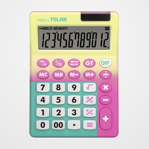 CALCULADORA SOBREMESA MILAN 12 DIGITOS SUNSET AMARILLO/ROSA BLISTER de 1