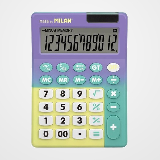 CALCULADORA SOBREMESA MILAN 12 DIGITOS SUNSET LILA/TURQUESA BLISTER de 1