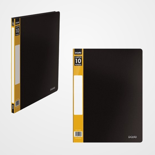 CARPETA FUNDAS (TARIFARIO) DOHE PP OPACO PERSONALIZABLE A4 10 F. NEGRO