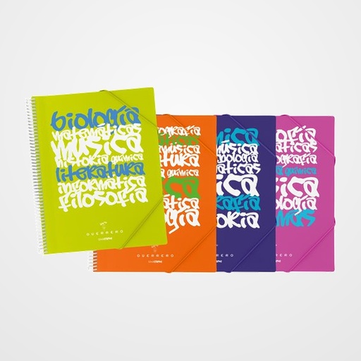 CARPETA FUNDAS (TARIFARIO) GUERRERO PP RIGIDO MAXIPLAS UNICLASE ESPIRAL A4 con GOMA 30 F. SURTIDOS