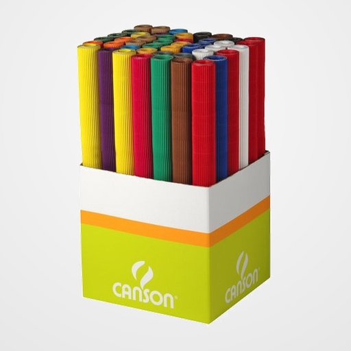 CARTON ONDULADO CANSON 300g ROLLO 0,5x0,7m EXPOSITOR de 45 (9 colores)
