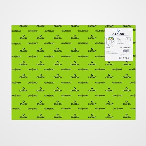 CARTULINA FLUOR 50x65 cm IRIS 250g VERDE PAQUETE de 25