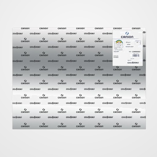 CARTULINA METALIZADA 50x65 cm IRIS 280g PLATA PAQUETE de 25