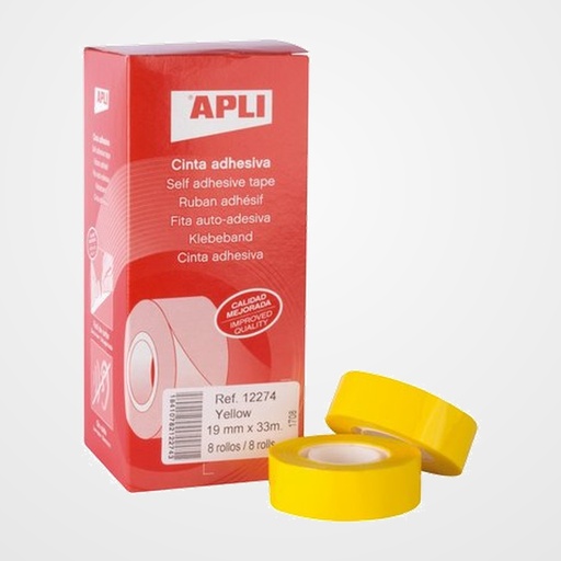 CINTA ADHESIVA APLI AMARILLA rollo 33x19