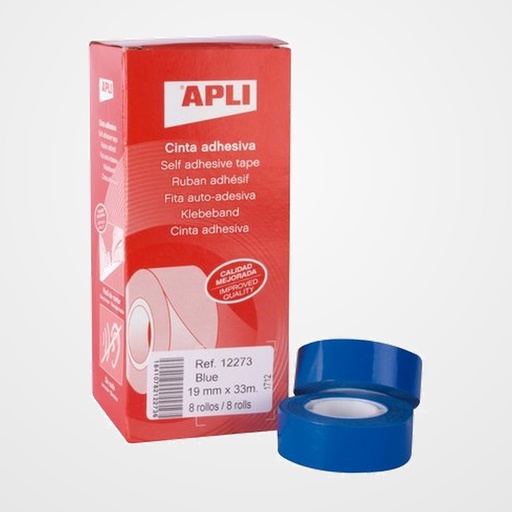 CINTA ADHESIVA APLI AZUL rollo 33x19