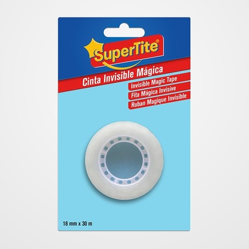 CINTA ADHESIVA SUPERTITE INVISIBLE MAGICA rollo 30m x 18mm