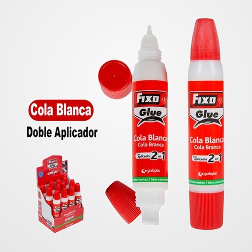 COLA BLANCA FIXO 35g 2 en 1 EXPOSITOR DE 12