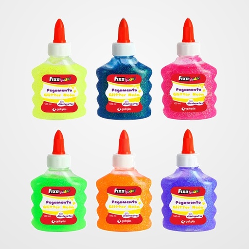 COLA FIXO KIDS GLITTER NEON 100ml EXPOSITOR DE 12