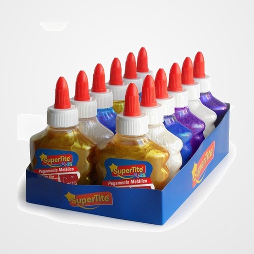 COLA METALLIC GLUE SUPERTITE BOTE de 100ml SURTIDO EXPOSITOR de 12