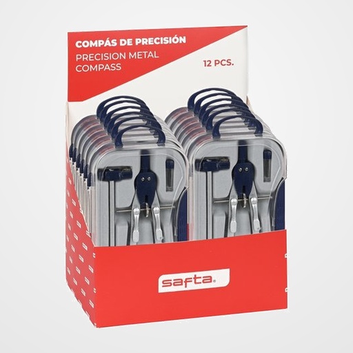 COMPAS SAFTA ESCOLAR PRECISION C/ADAPTADOR UNIVERSAL EXPOSITOR DE 12