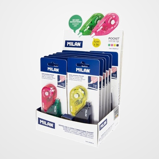 CORRECTOR CINTA MILAN POCKET 4.2 mm x 5 m EXPOSITOR de 12