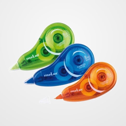 CORRECTOR CINTA MOLIN 5 mm x 8 m COLORES SURTIDOS BLISTER DE 1