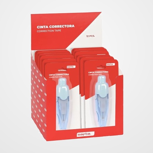 CORRECTOR CINTA SAFTA RETRACTIL EXPOSITOR DE 12
