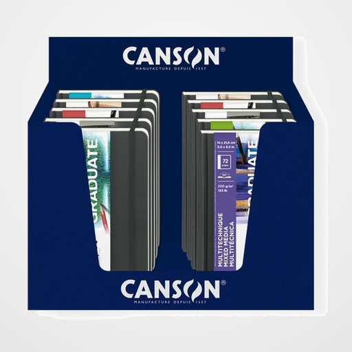 CUADERNO DE DIBUJO CANSON GRADUATE ART BOOK TECHNIQUES A5 EXPOSITOR de 10